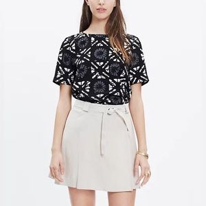 Madewell Industry Button-Back Top in Batik Grid